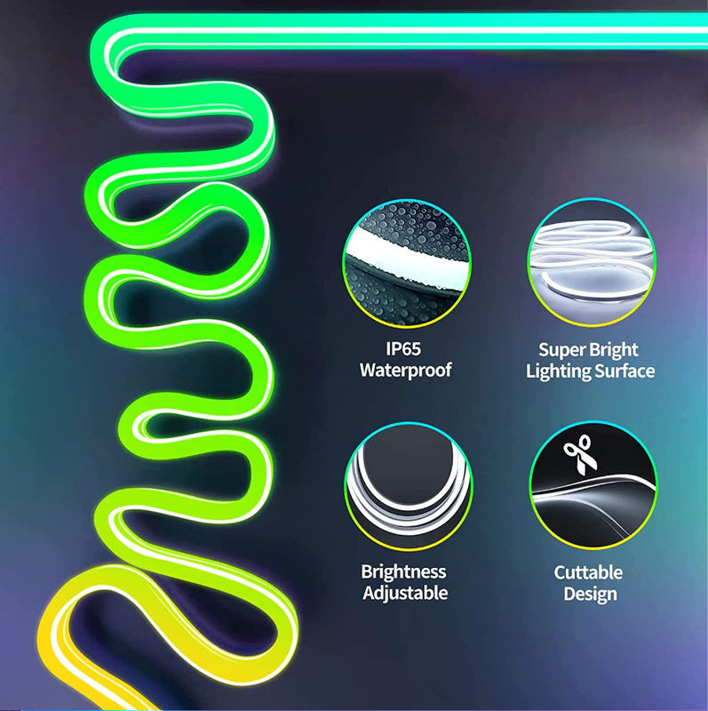 16.4ft RGB Silikon-Neonstreifen-Licht-intelligentes Farbfernsteuerungsändern