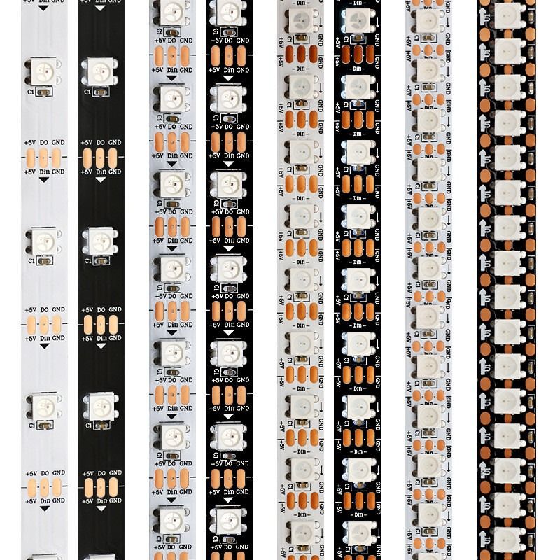 RGB flexibler LED einzelner zugänglicher 16.4FT 60Pixels/M 300Pixels LED Pixel-Streifen des Streifen-Licht-WS2812B 5050SMD